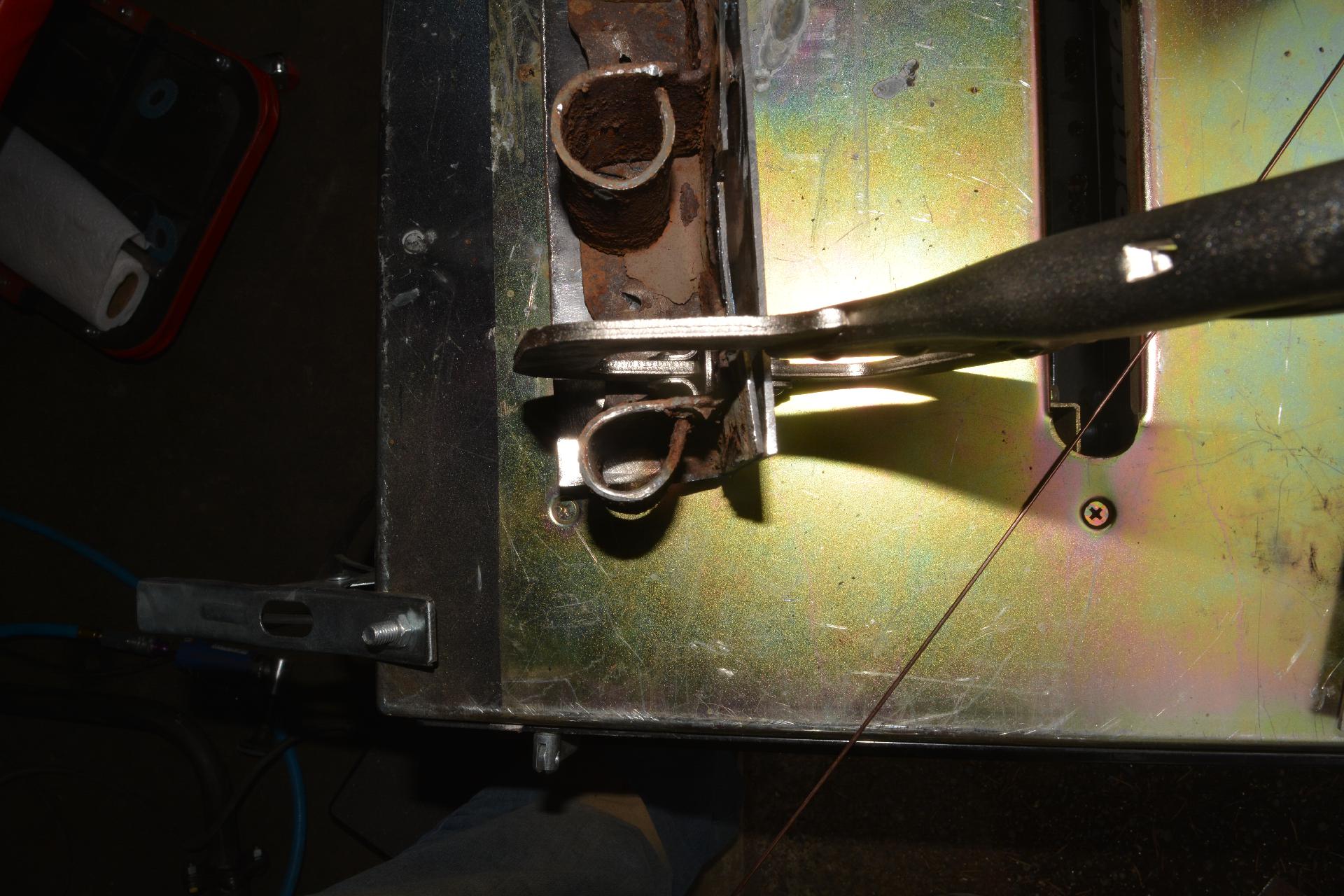 Clamping the piece I cut out to the new piece