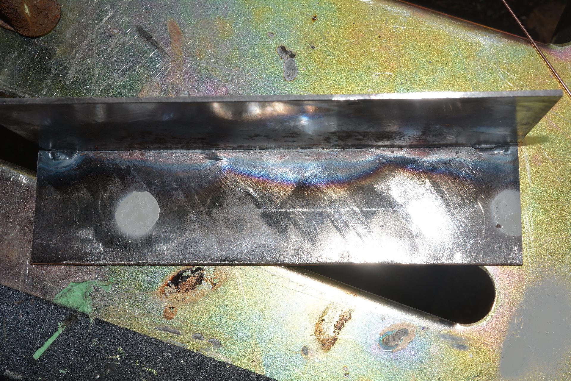Used spray paint from the top to mark where to mount the new reinforcements