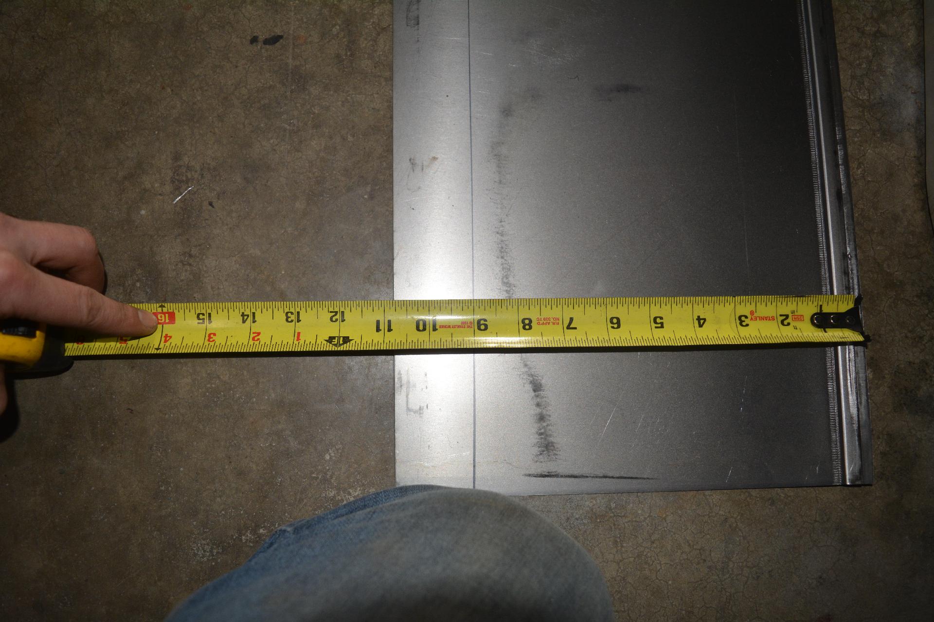Measured from the inside lip of the tub
