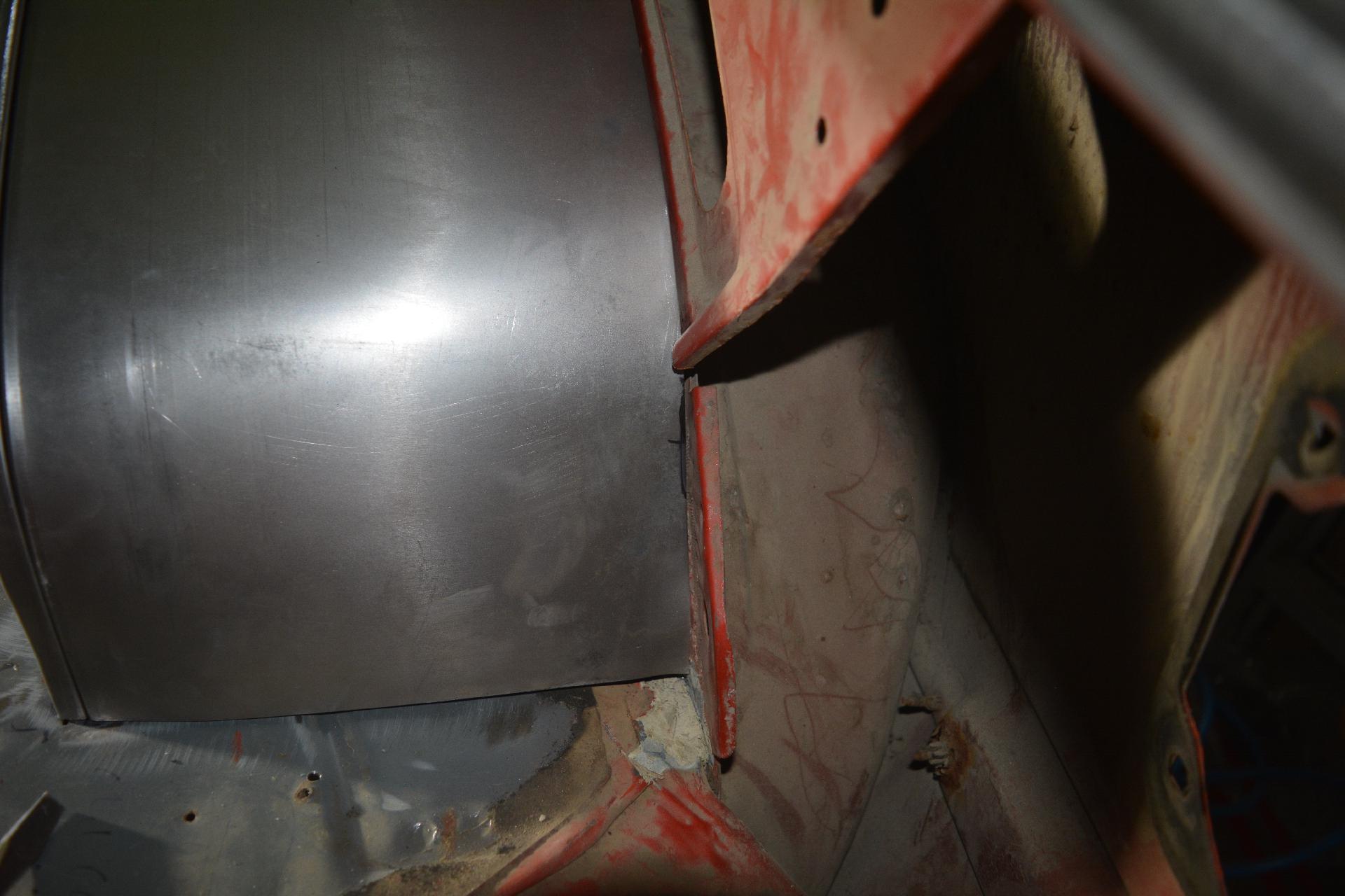 bracing cut out, tub fitting tight to the side