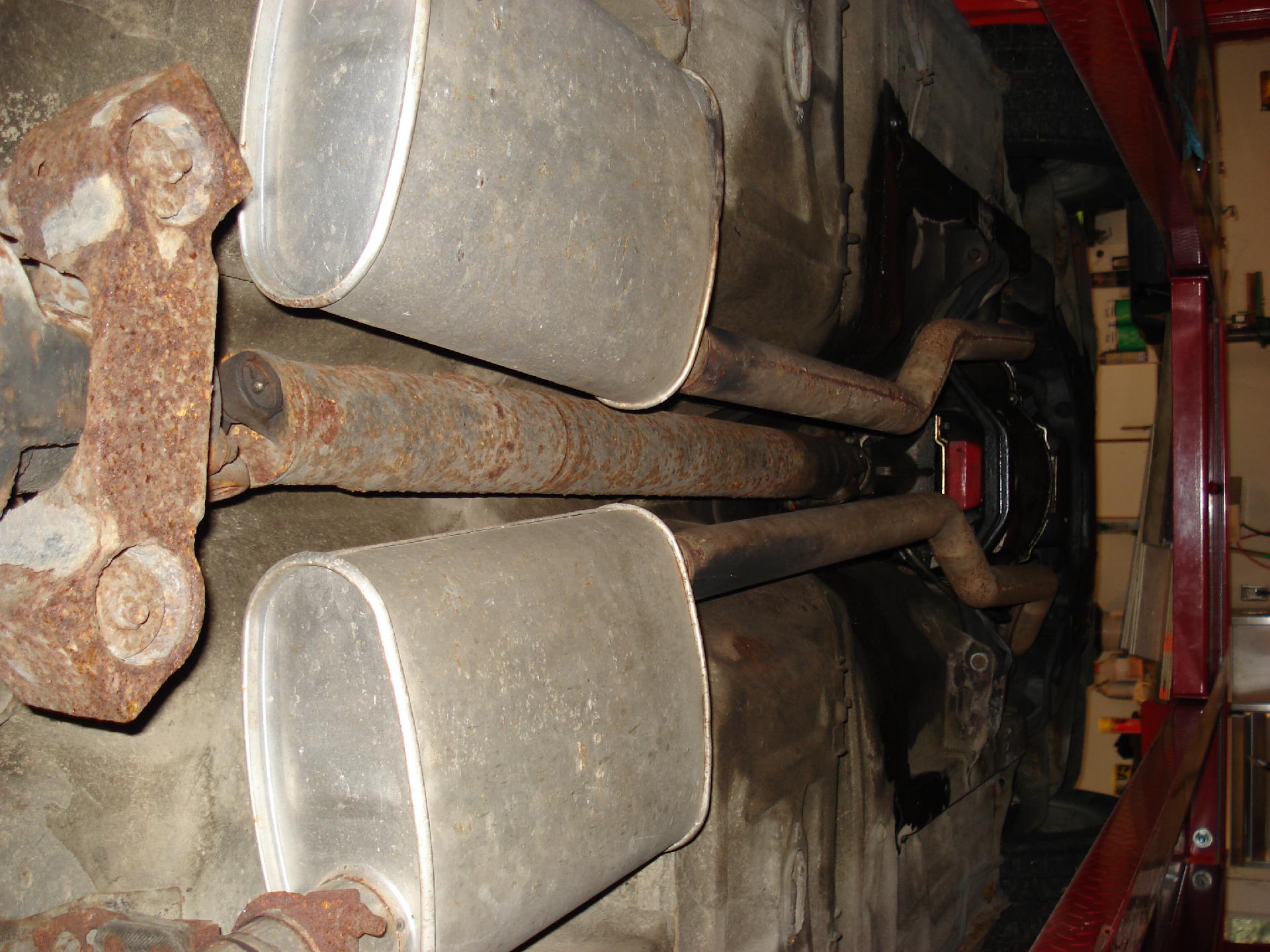 Underneath the car on the lift
